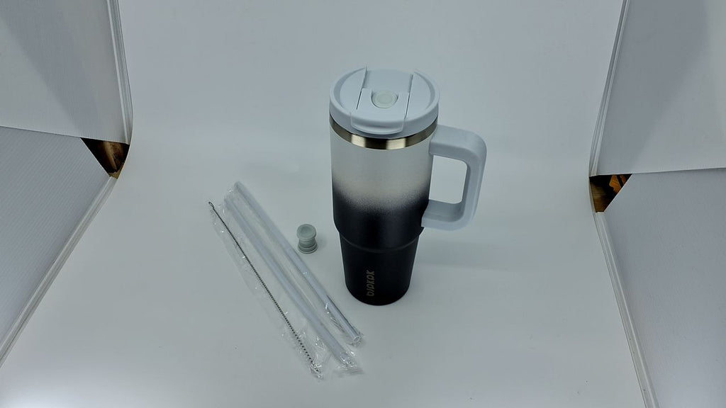 BJPKPK 30oz Stainless Steel Tumbler w/ Handle, Lid & Straw, Day & Night