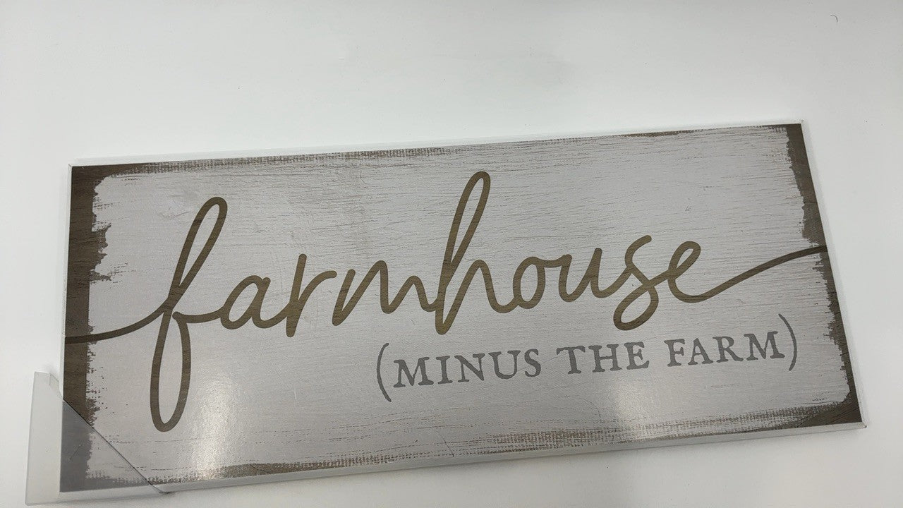 Stupell Industries Farmhouse Minus The Farm Sign Rustic Country Text