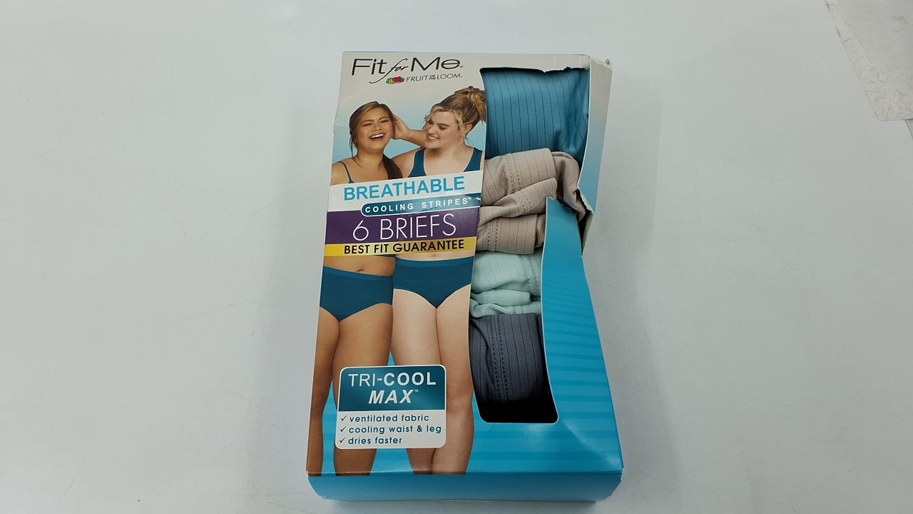 6 Pack Fruit of the Loom Women's Breathable Briefs - Assorted Colors, Size 12