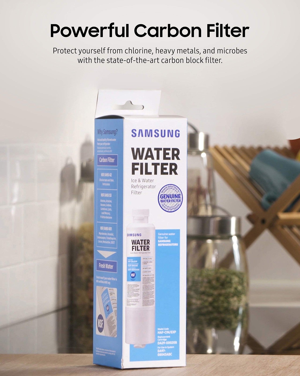 Samsung Refrigerator Water Filter DA29-00020B, 2 Pack, Clean Water