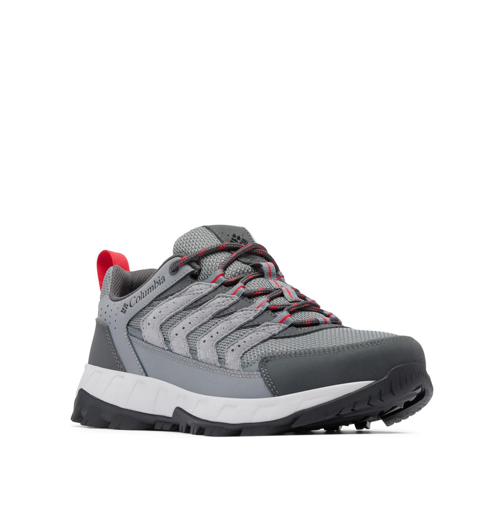 Columbia Men's Strata Trail Low, Titanium Grey Steel/Mountain Red, 10.5