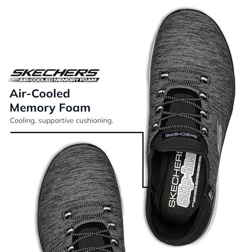 Skechers Women's Summits Sneakers, Hands-Free, Size 8, Vegan, Black White