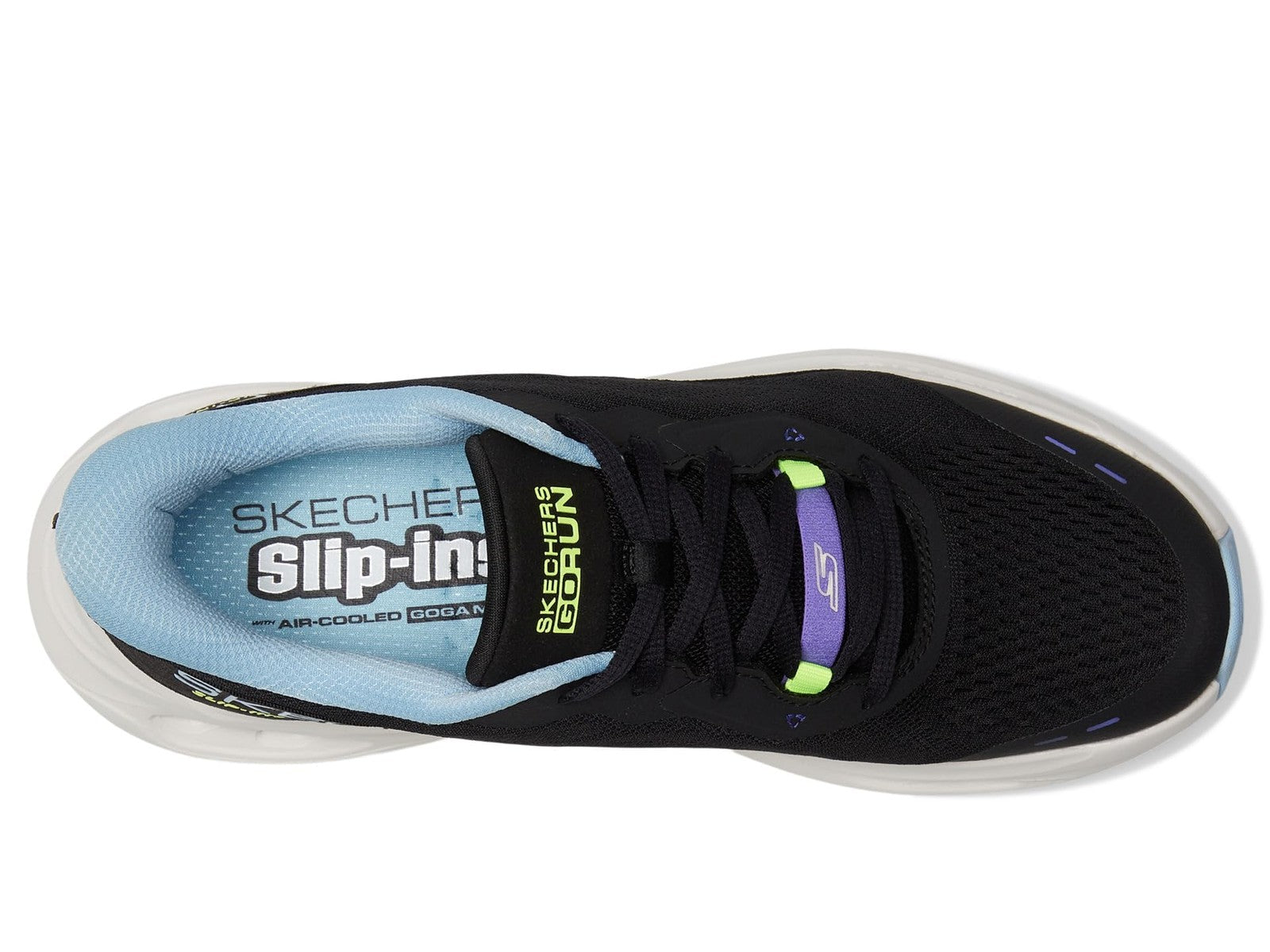 Skechers Women's Max Cushioning Slip-Ins Sneaker Black/Blue Size 9.5