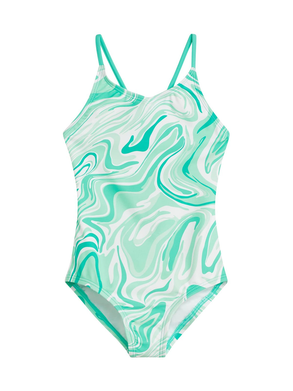 Kanu Surf Girls' Hurricane Beach Sport UPF 50+ 1-Piece Swimsuit, Gigi Green,10