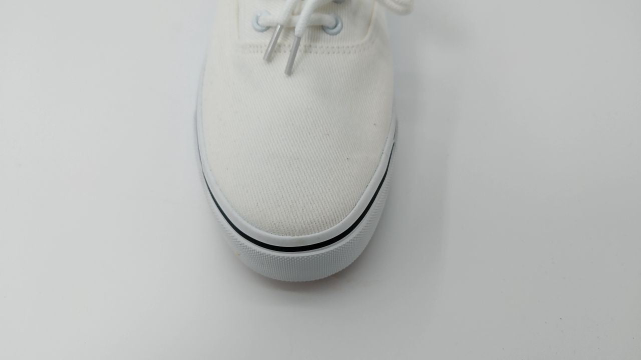 Mens Size 12 White Canvas Sneakers Low Top Fashion Shoes