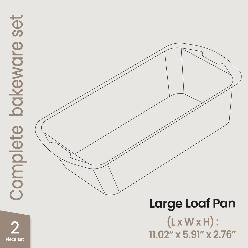10.2" & 11" Nonstick Baking Loaf Pans Set, Oven Safe, Stackable Design