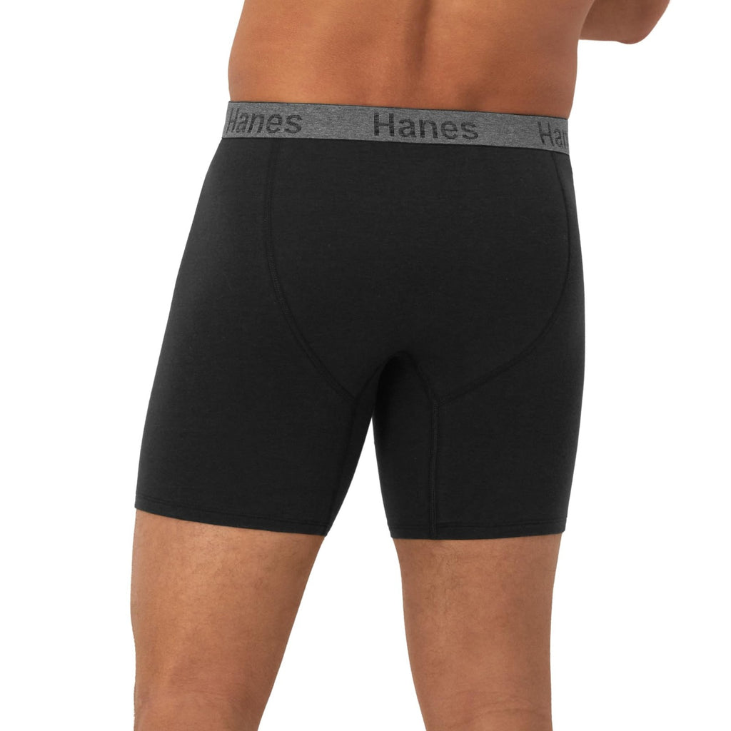 Hanes Men's 3-Pack Comfort Flex Boxer Briefs, Large, Blue/Black