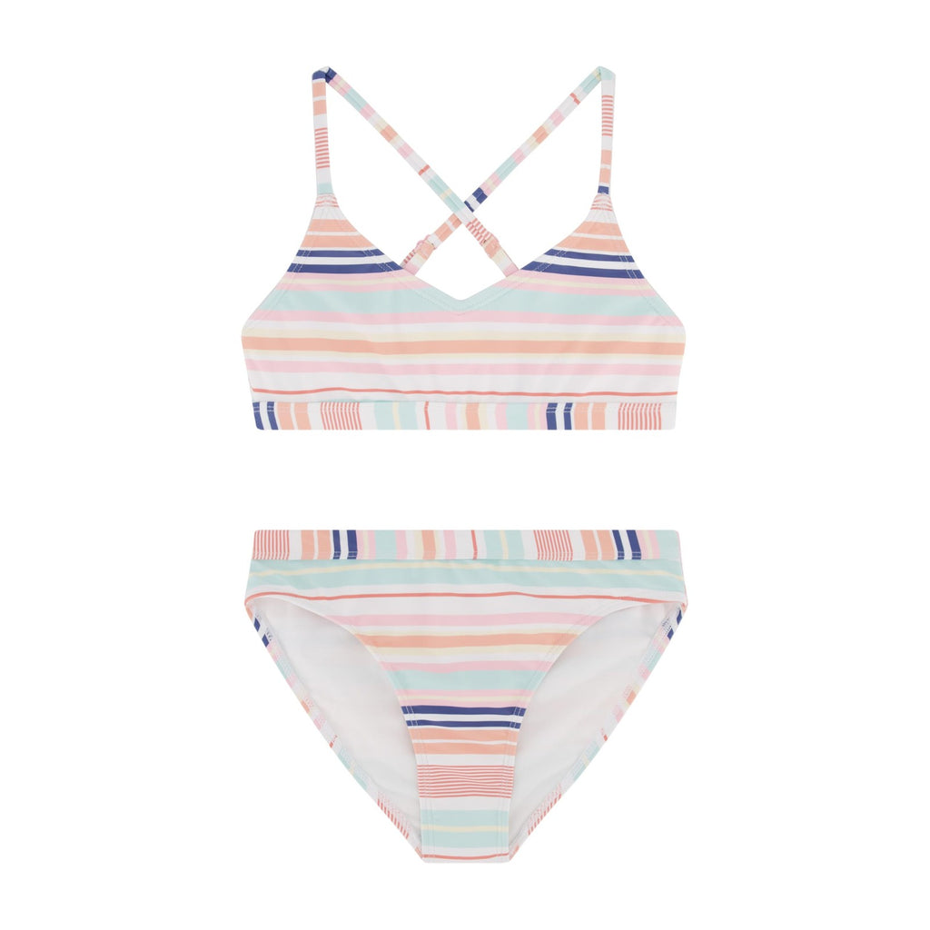 Roxy Girls' Two-Piece Swimsuit, Aqua Cabana, Size 12, UV Protection