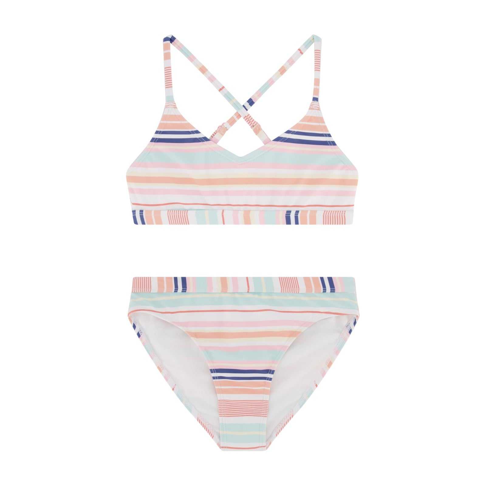 Roxy Girls' Two-Piece Swimsuit, Aqua Cabana, Size 12, UV Protection