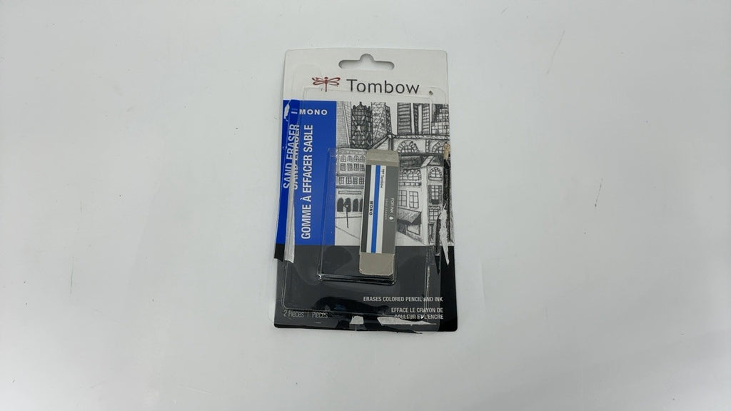 2-Pack Tombow Mono Sand Eraser, Silica Eraser for Ink & Pencil Marks