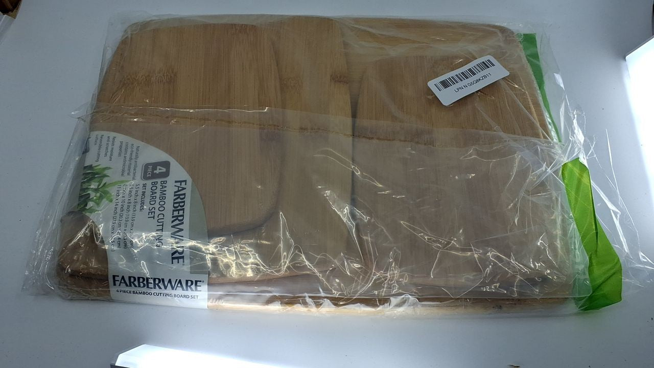 Bamboo Cutting Board Set, 4-Piece Reversible for Prep & Charcuterie