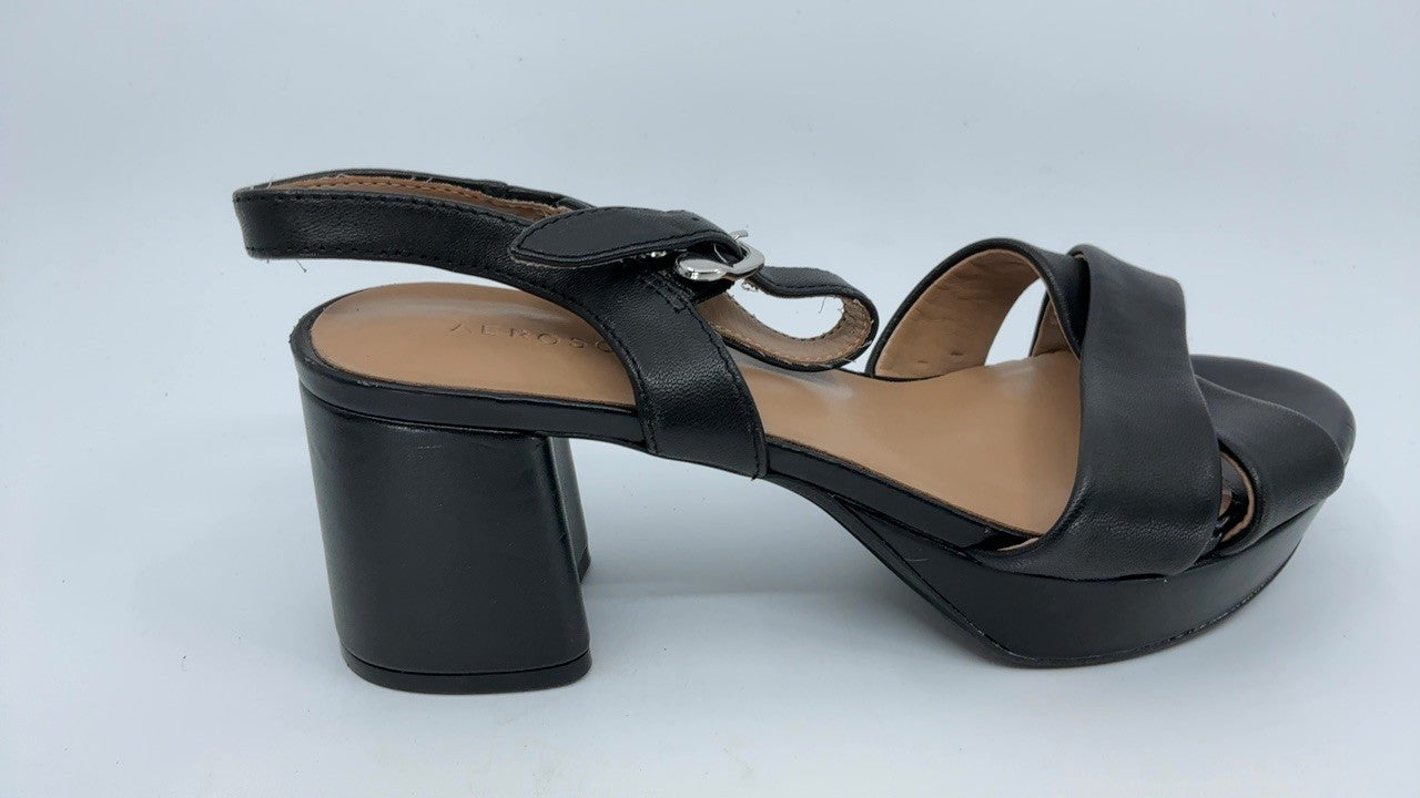 Aerosoles Women's Cosmos Heeled Sandal, Black Leather, 7.5