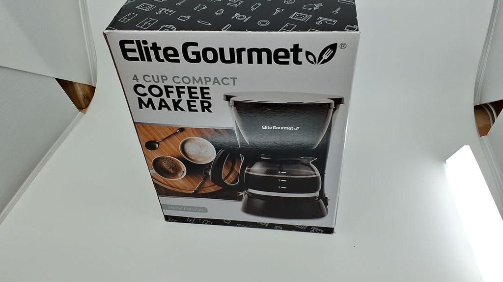 4-Cup Drip Coffee Maker w/ Reusable Filter, Black, Elite Gourmet