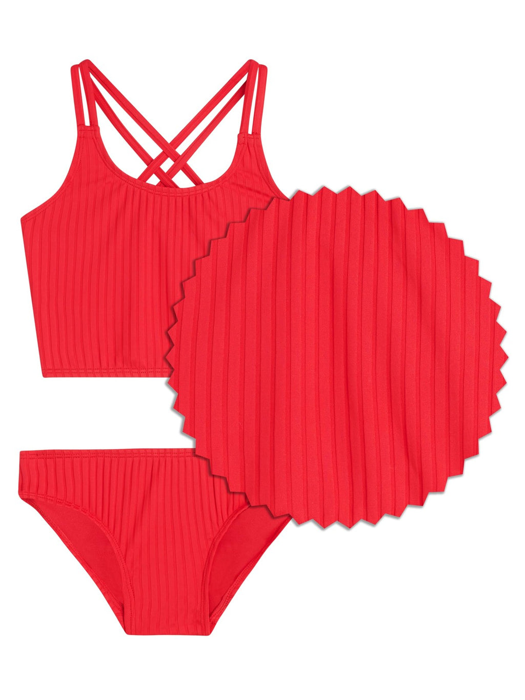Drop Needle Solid Criss-Cross Tankini