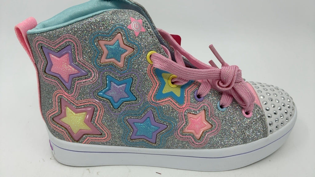 Skechers Kids TWI-Lites 2.0 Star Gloss Sneaker Silver/Multi 2.5