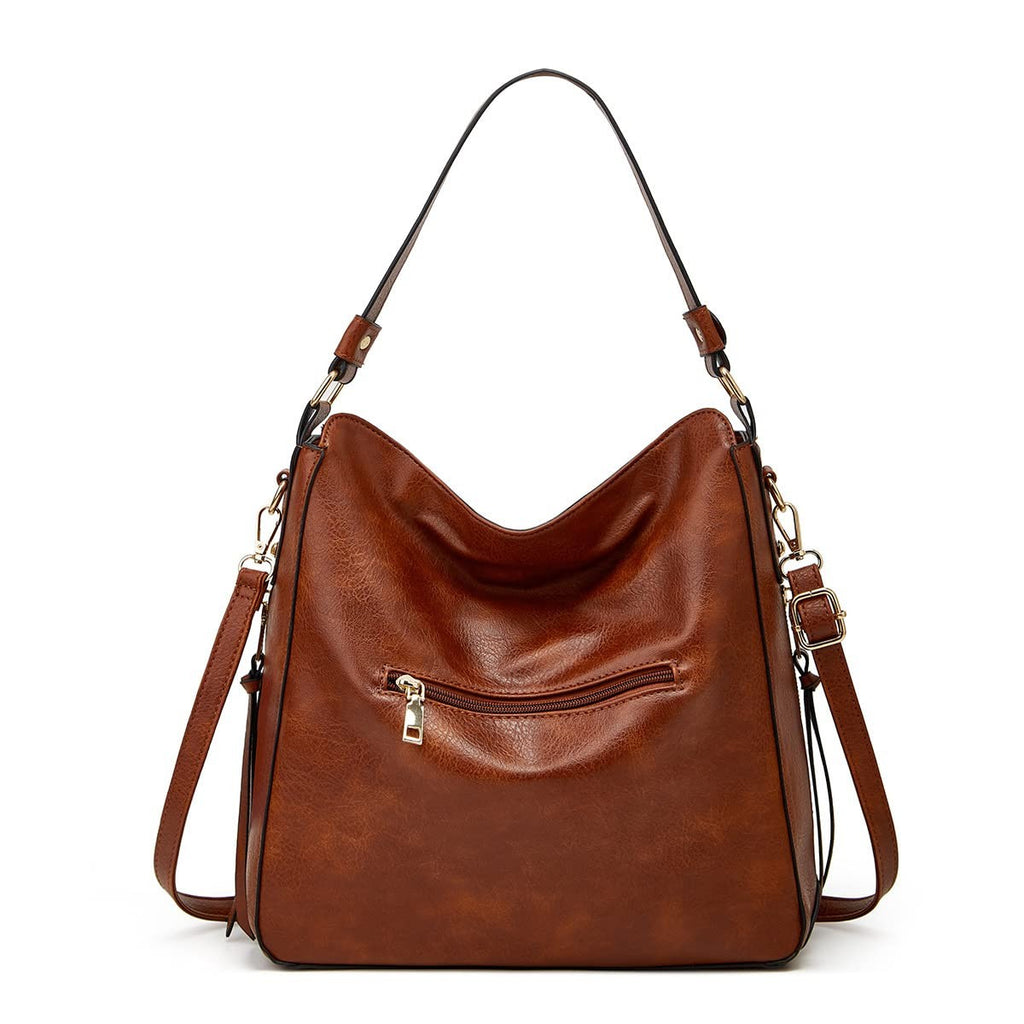 Women Tote Bag Set w/ Handbag, Messenger Bag & Wallet - A-Cow-Brown