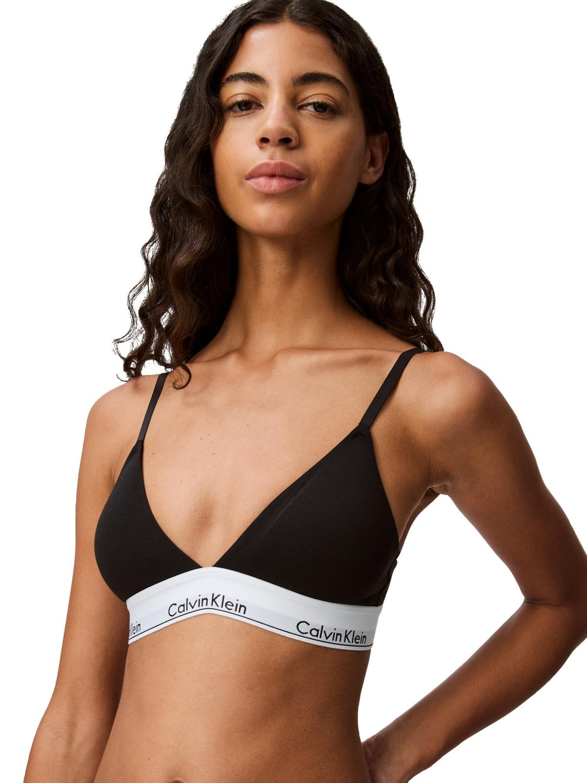 Calvin Klein Modern Cotton Lightly Lined Triangle Bralette Black