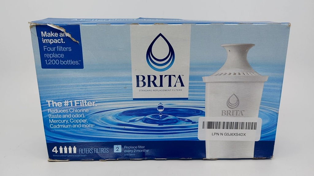Brita Standard Filters for Pitchers, 4 Count, Reduces Odor & Impurities