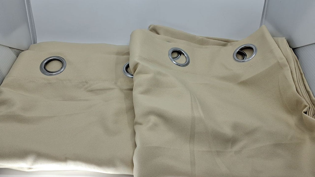 54x108 Solid Light Filtering Curtains, Water Repellent, Natural, 2-Pack