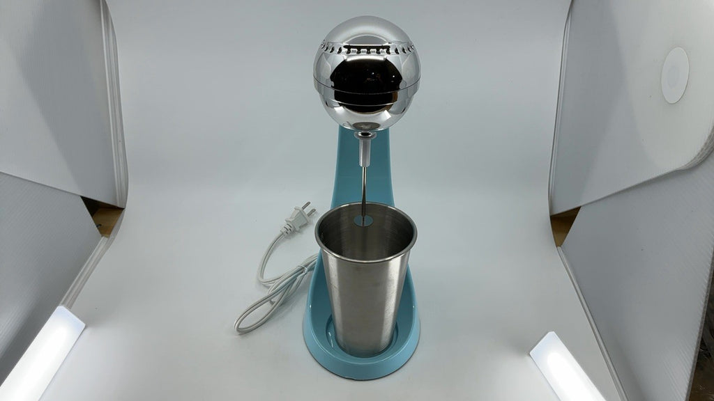 Nostalgia Blue Milkshake Maker, 2-Speed Mixer, 16-Oz Stainless Steel Cup