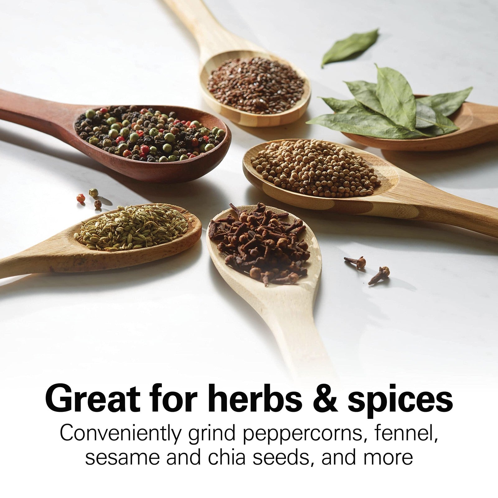 Electric Coffee Grinder for Beans & Spices, 12 Cups, White, Stainless Steel