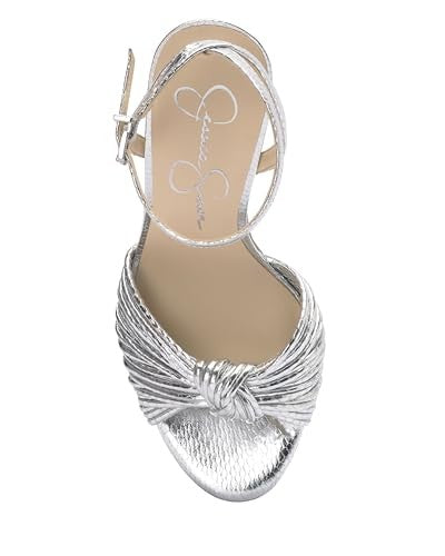 Jessica Simpson Women's Immie Platform Sandal Heeled, Silver, 8