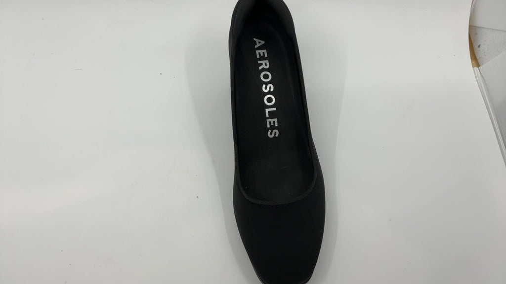 Aerosoles Casta Mid Heeled Pump, Black Stretch, 7.5W