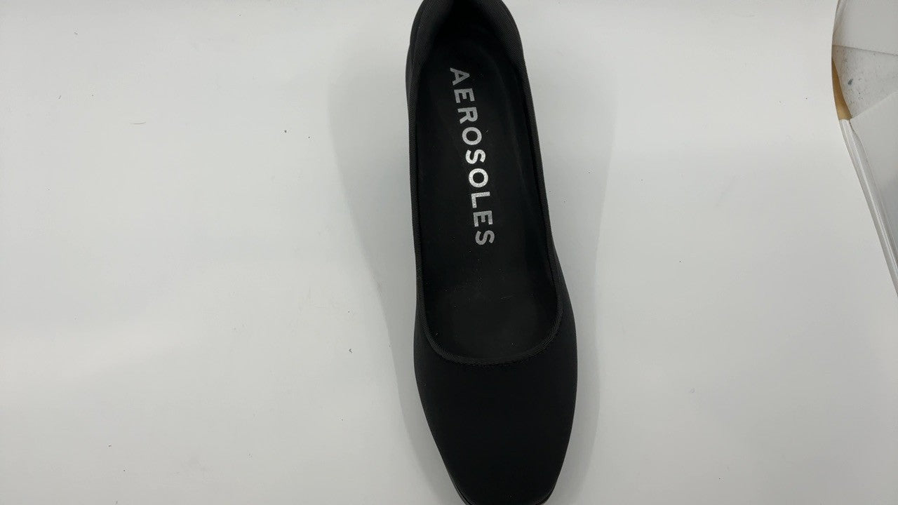 Aerosoles Casta Mid Heeled Pump, Black Stretch, 7.5W