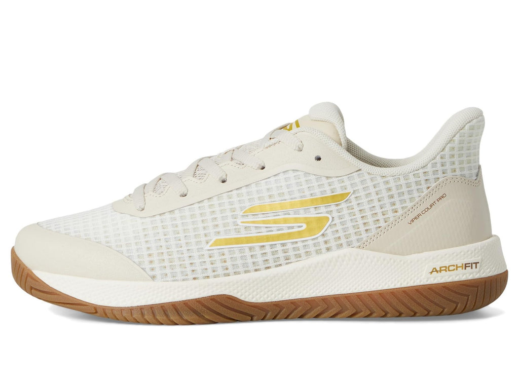 Skechers Women's Viper Court Pro Pickleball Sneaker, Off White, 7.5