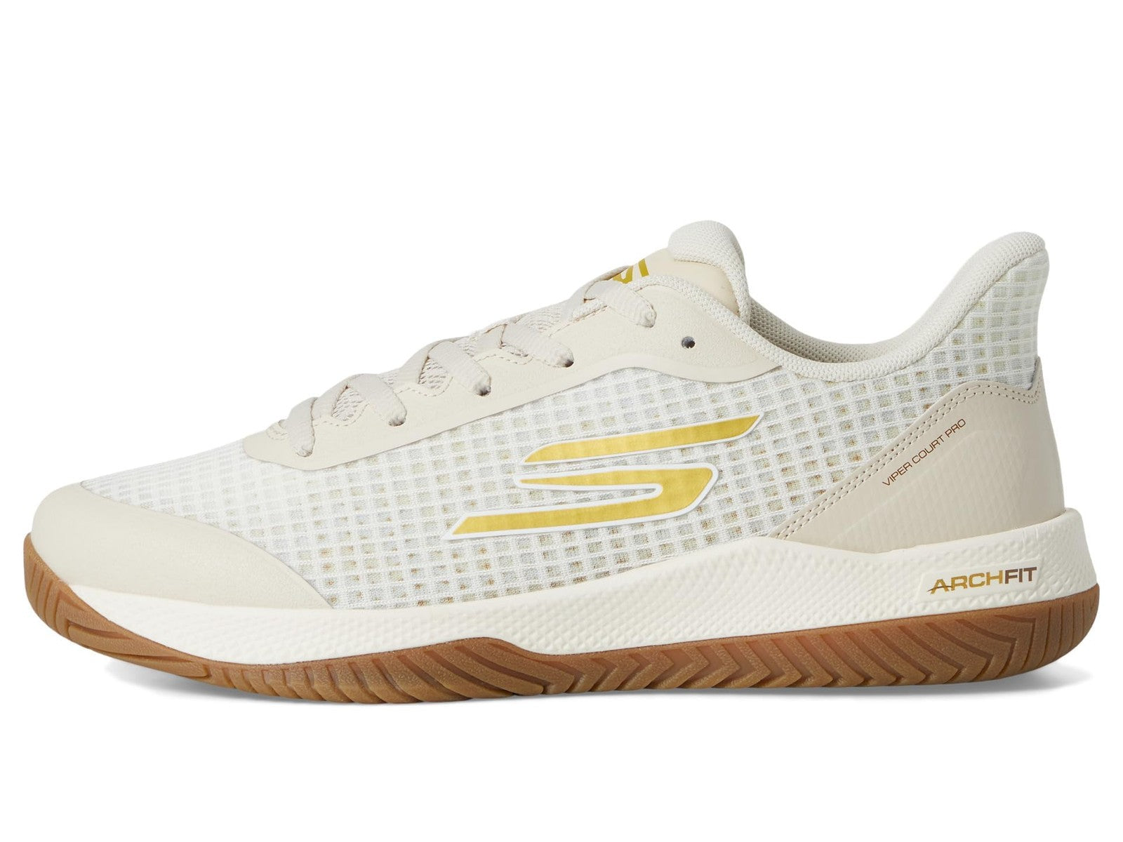 Skechers Women's Viper Court Pro Pickleball Sneaker, Off White, 7.5