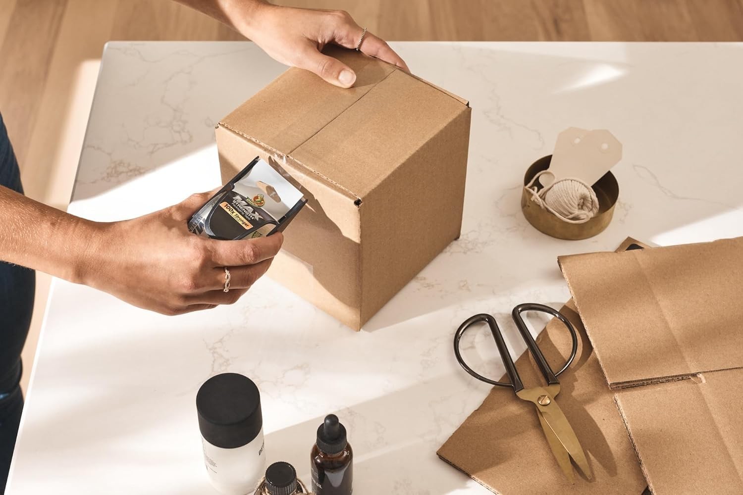 Duck Max Strength Clear Packing Tape 6 Rolls 1.88in x 22yds w/ Dispensers