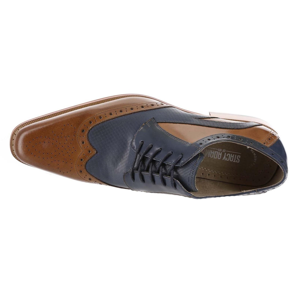 Stacy Adams Men's Ivingale Wingtip Lace Up Oxford, TAN Multi, 10
