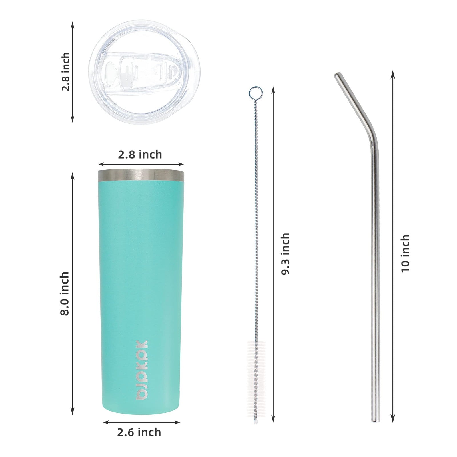 BJPKPK 20oz Stainless Steel Insulated Tumbler Coffee Mug - Turquoise