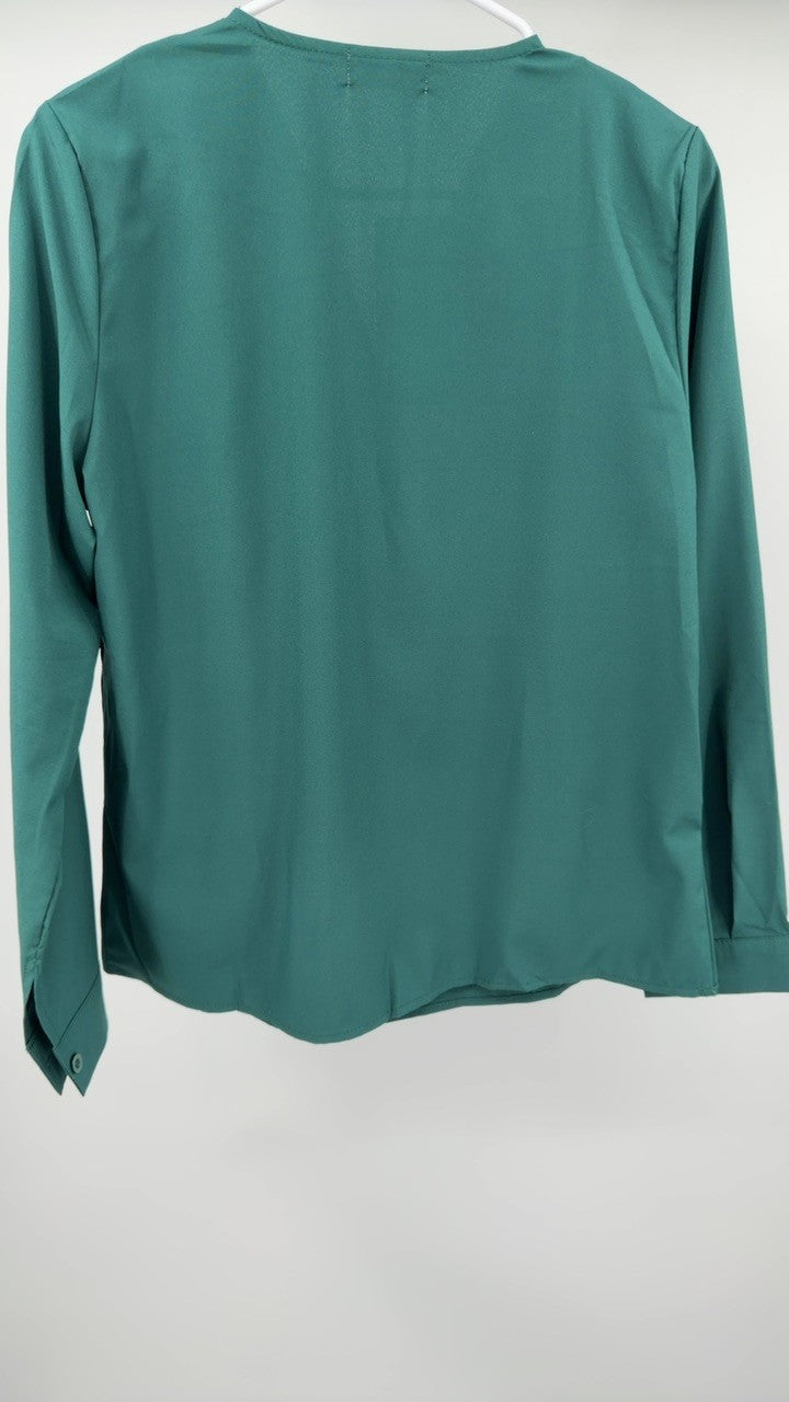 Layered V-Neck Long Sleeve Blouse