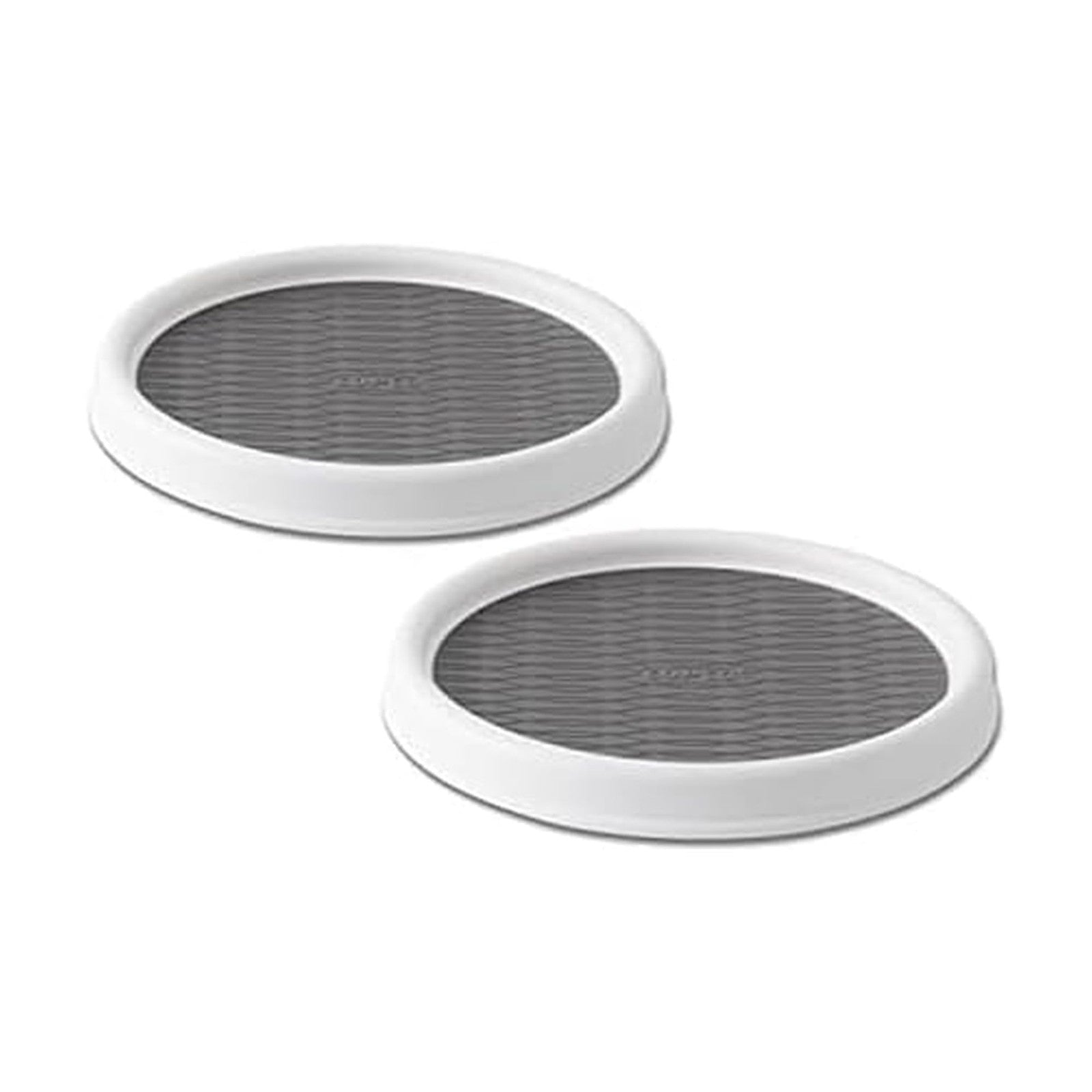Copco 9 In Lazy Susan Turntables, Non-Skid Set of 2 for Cabinets, White/Gray