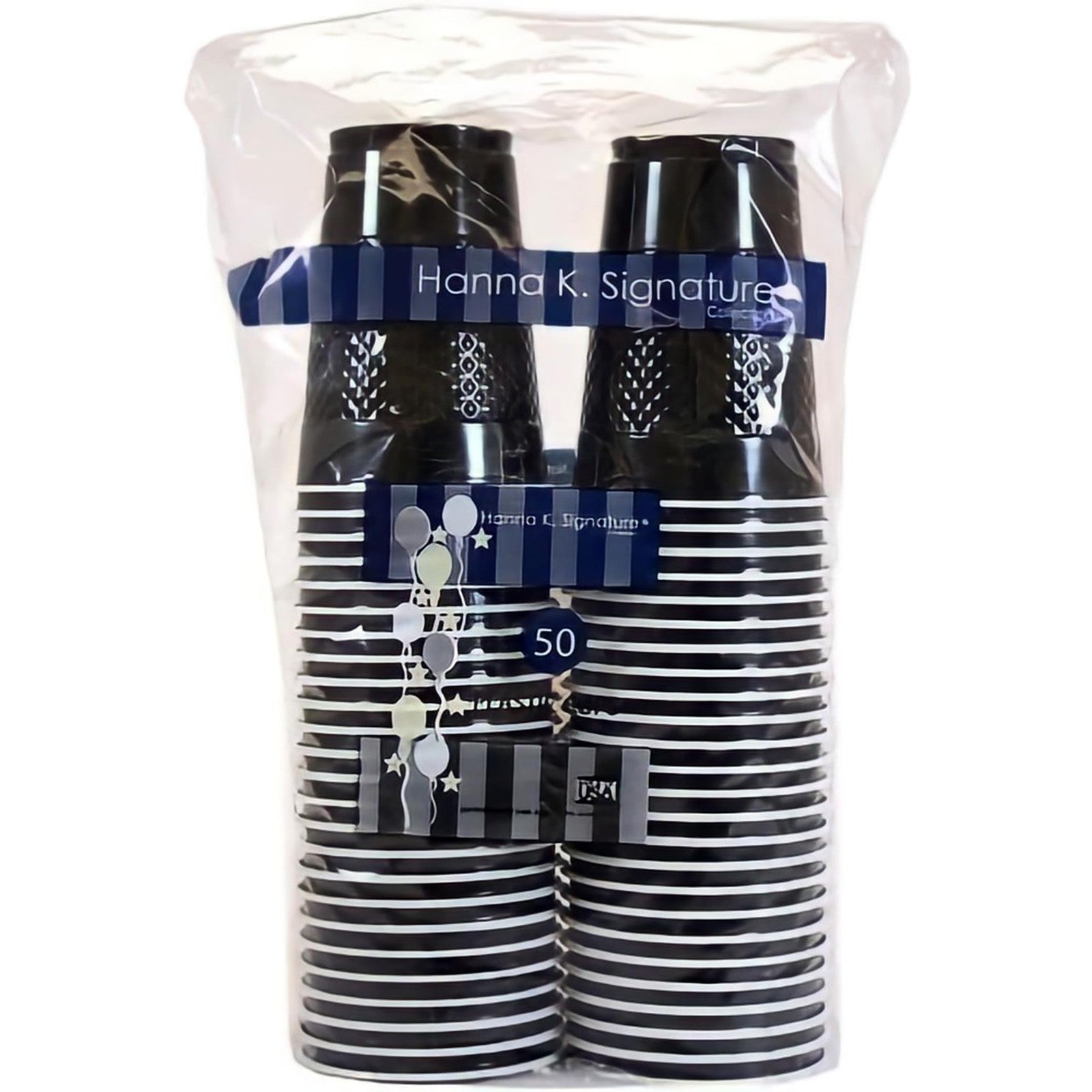 50 Count 18oz Black Plastic Cups by Hanna K - Party & Event Use