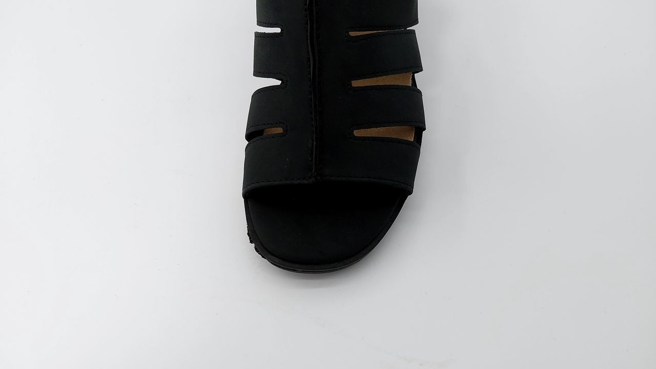 Bella Vita Women's Rhodes Heeled Sandal, Black, 9.5 Wide