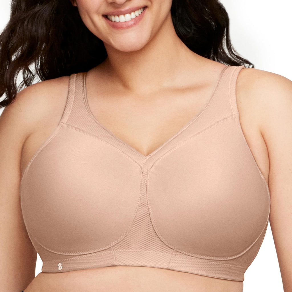 Plus Size MagicLift Sports Bra 40H Café Seamless Wirefree by Glamorise