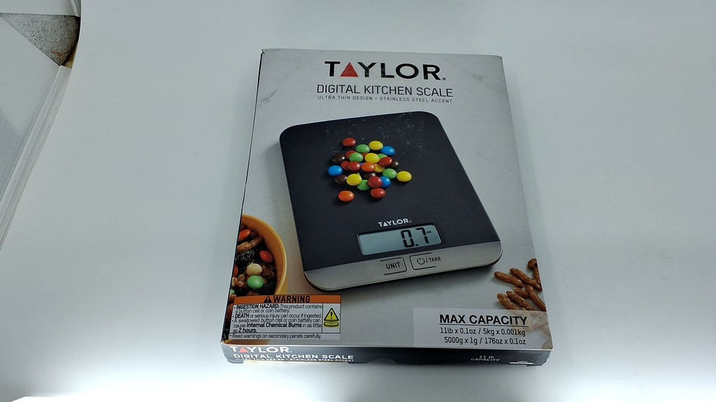 Taylor 11 lb Glass Food Scale, Accurate Measurement in Grams & Ounces