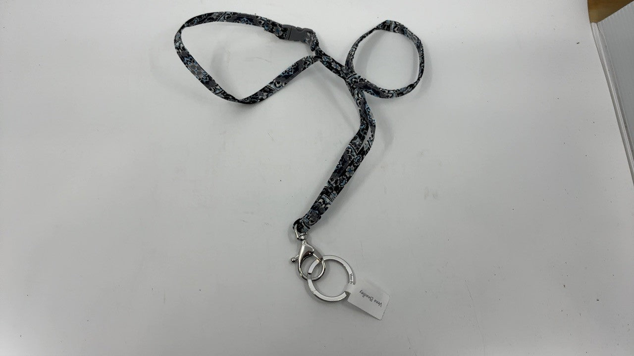Vera Bradley Cotton Breakaway Lanyard Charcoal Medallion One Size