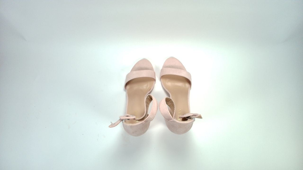 Allegra K Women's High Chunky Heel Ankle Strap Light Pink Heels Sandals 5.5 M US