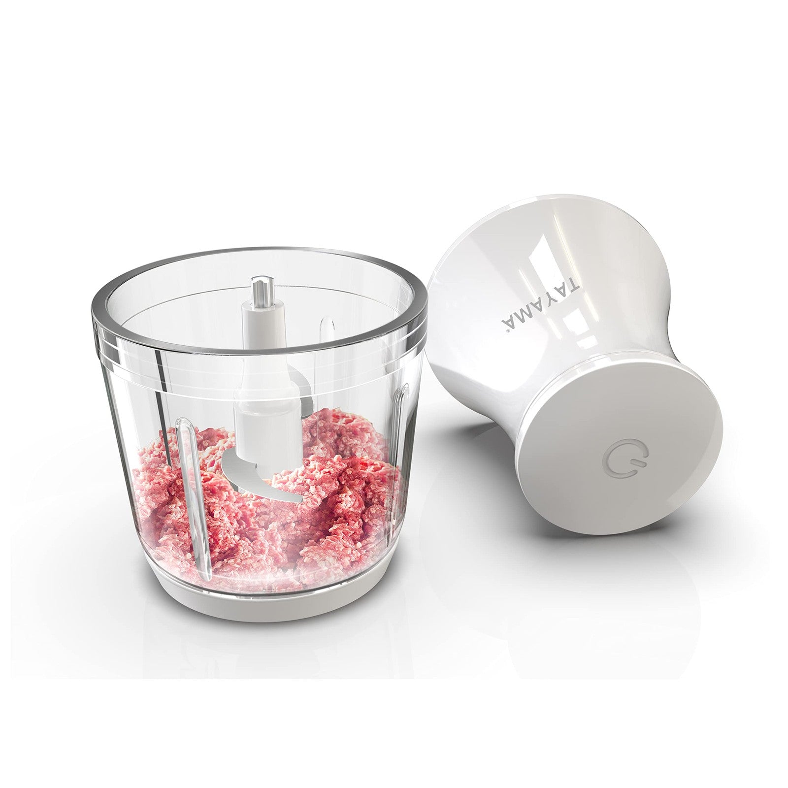 TAYAMA 2.5 Cup White 200W Mini Chopper 4-Layer Blade Food Processor, Medium