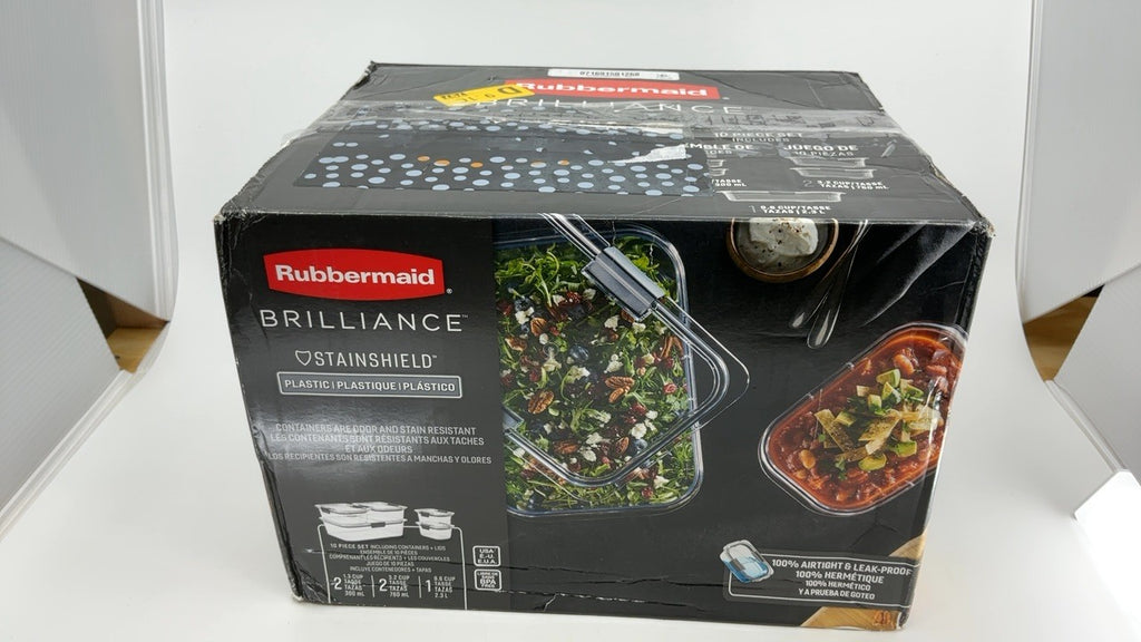 Food Storage Containers Set of 5, Rubbermaid Brilliance, Leak-Proof, Clear