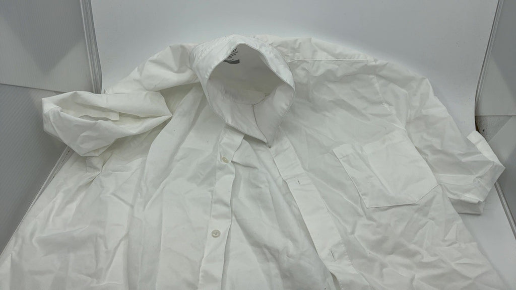Boys White Short Sleeve Dress Shirt, 16 Husky, Poplin