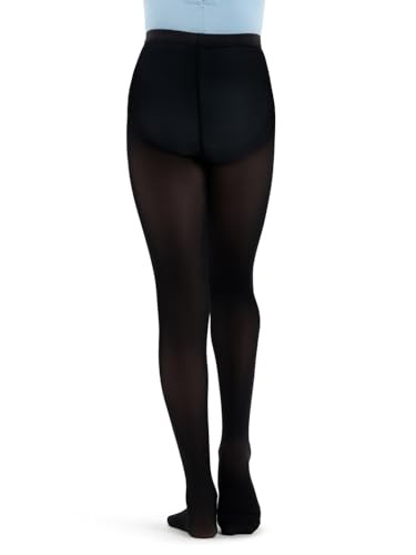 Capezio girls Hold & Stretch® Footed Tight - Girls Tight, Black, Medium US