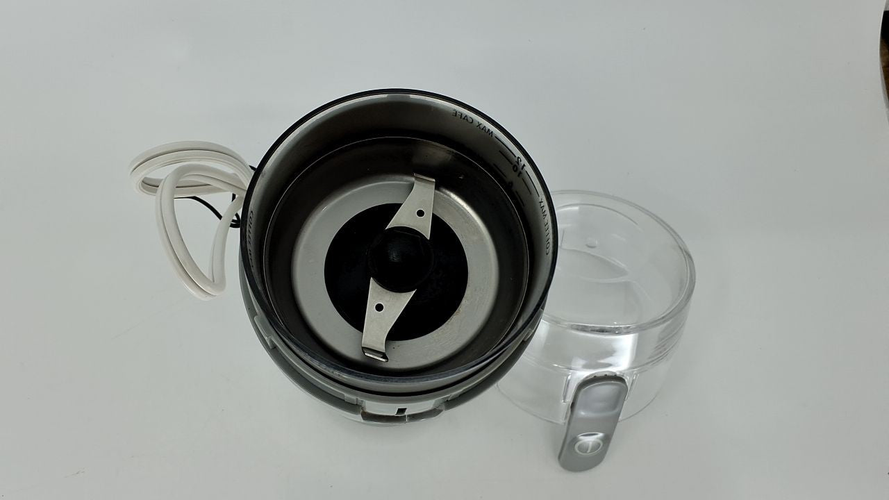 Electric Coffee Grinder for Beans & Spices, 12 Cups, White, Stainless Steel