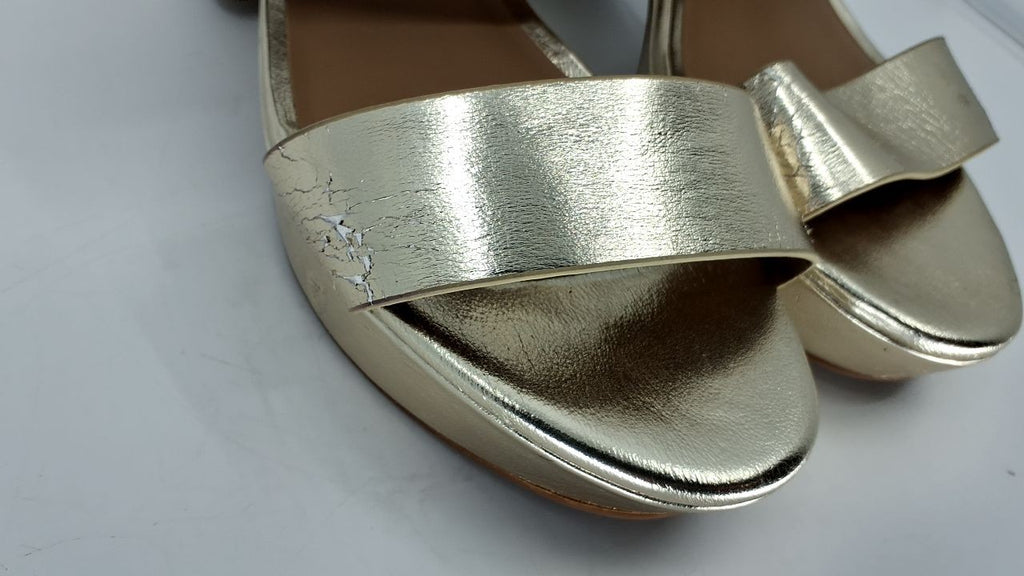 Aerosoles Women's CAMILIA Heeled Sandal, Soft Gold PU, 7 Wide