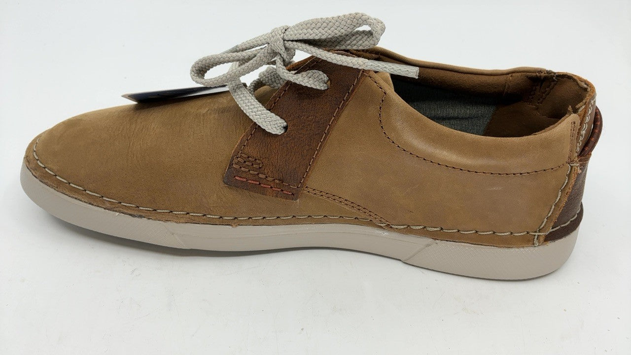 Clarks Gereld Low Sneaker, Tan Leather, 7 Medium