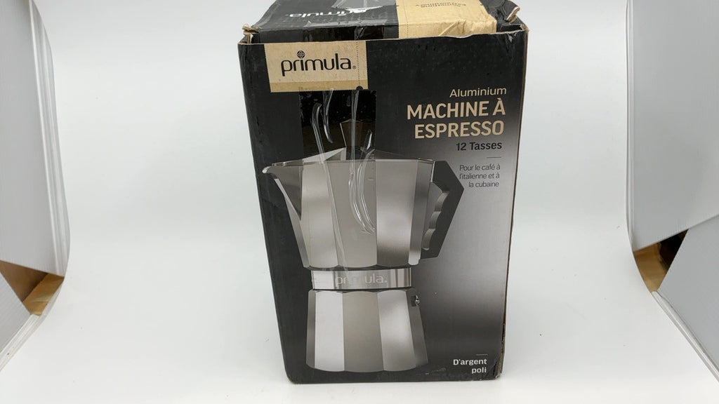 Primula 12-Cup Moka Pot Espresso Maker, Stovetop Coffee Maker, Silver