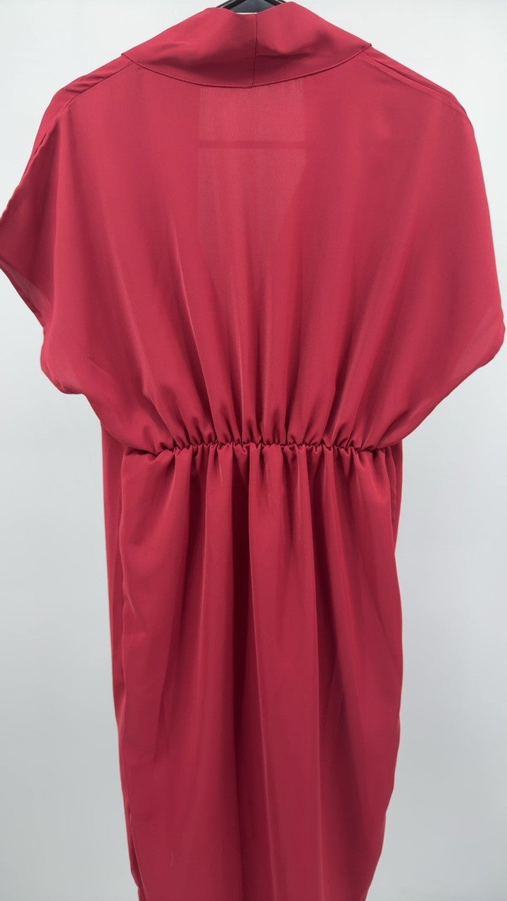 Ruched Surplice Short Sleeve Dress